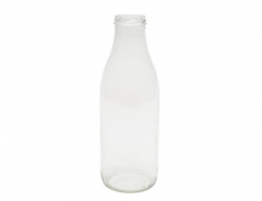 Skleněná lahev mléko 1L s víčkem